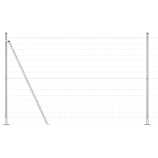 vidaXL Euro Kerítés 7 Fúrt Oszlopal 1.5x10 m Galvanizált Acél (3351019) építőanyag