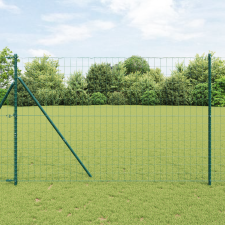vidaXL Euro Kerítés 7 Oszloppal 1.6x10 m Horganyzott Acél Zöld építőanyag