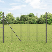 vidaXL Euro Kerítés Szürke 1,6x10 m Acél építőanyag