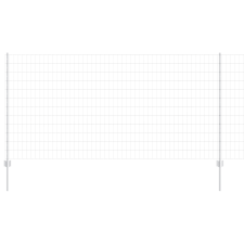 vidaXL Euro Kertkerítés 22 U oszloppal Ezüst 1,2x25 m Acél (3336195) építőanyag