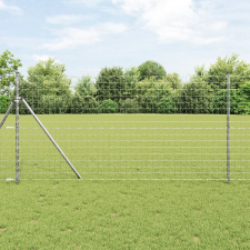 vidaXL Eurokerítés 7 oszloppal 1x10 m horganyzott acél építőanyag