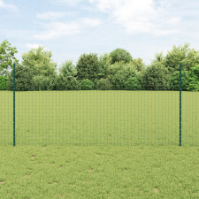 vidaXL Európai kerítés 5 U poszttal Zöld 1,2x10 m Acél építőanyag