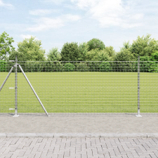 vidaXL Európai Kerítés 7 Flanged Oszloppal 1x10 m Horganyzott Acél építőanyag