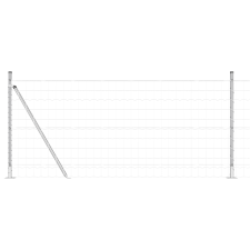 vidaXL Európai Kerítés 7 Flanged Posts-szal 1x10 m Horganyzott Acél (3351008) építőanyag