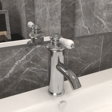 vidaXL Ezüst fürdőszobai mosdócsaptelep 130 x 180 mm csaptelep