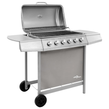 vidaXL ezüst gáz grillsütő 6 égővel (3053632) grillsütő