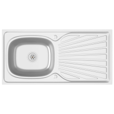 vidaXL ezüst rozsdamentes acél lefolyós konyhamosogató 1000x500x155 mm (147236) mosogatótálca
