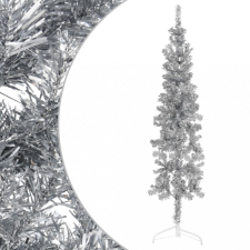 vidaXL ezüst vékony fél műkarácsonyfa állvánnyal 120 cm műfenyő