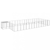 vidaXL ezüstszínű acél kutyakennel 26,62 m²
