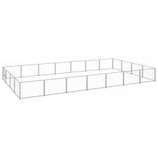 vidaXL ezüstszínű acél kutyakennel 28 m² szállítóbox, fekhely kutyáknak