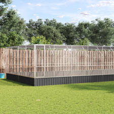 vidaXL ezüstszínű acél madárház bővítménnyel 1246x414x212 cm madár kalitka