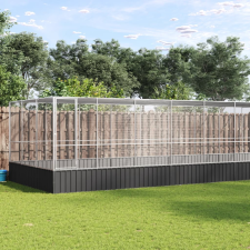vidaXL ezüstszínű acél madárház bővítménnyel 725x307x212 cm madár kalitka