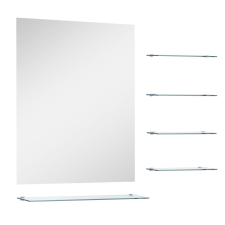 vidaXL ezüstszínű falitükör 5 polccal 50 x 60 cm (249444) bútor