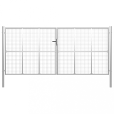 vidaXL Ezüstszínű horganyzott acél kertkapu 415 x 250 cm kerti bútor