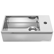 vidaXL ezüstszínű kerámia mosdókagyló túlfolyóval 49 x 25 x 15 cm szaniter