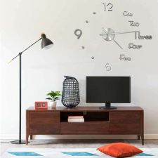 vidaXL ezüstszínű modern 3D falióra 100 cm XXL falióra