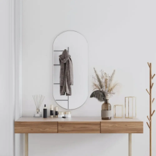 vidaXL ezüstszínű ovális falitükör 100x45 cm bútor