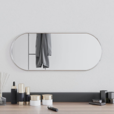 vidaXL ezüstszínű ovális falitükör 60x25 cm bútor