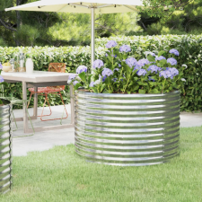vidaXL ezüstszínű porszórt acél kerti ültetőláda 100 x 100 x 68 cm bútor