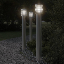 vidaXL Ezüstszínű rozsdamentes acél kültéri állólámpa 110 cm kültéri világítás