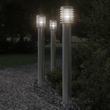 vidaXL ezüstszínű rozsdamentes acél kültéri állólámpa 110 cm kültéri világítás
