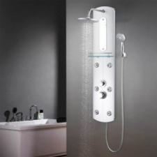 vidaXL Ezüstszínű zuhanypanel 25 x 43 x 120 cm fürdőszoba kiegészítő
