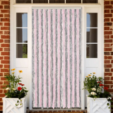 vidaXL ezüstszürke és rózsaszín zsenília rovarfüggöny 100 x 200 cm szúnyogháló