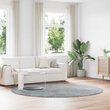 vidaXL ezüstszürke poliészter hosszú szálú bozontos szőnyeg 240x240 cm lakástextília