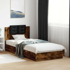 vidaXL Fa Ágykeret - Füstös Tölgy - 100x200 cm ágy és ágykellék