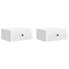 vidaXL Fali éjjeli szekrény 2 pcs Magasfényű Fehér 49 x 34,5 x 20 cm