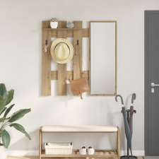 vidaXL Fali Kabáthorog Kézműves tölgy 100 x 10 x 100 cm Faanyag bútor