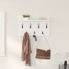 vidaXL Fali Kabáthorog polcokkal Falra szerelhető tárolóval Fehér 60 x 40 x 12 cm Faanyag