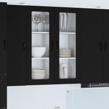 vidaXL Fali konyhaszekrény polcokkal Fekete 80 x 31 x 100 cm Faanyag bútor