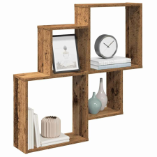 vidaXL fali polc Régi fa 80x15x78,5 cm Gépelt fa bútor