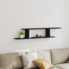 vidaXL Fali TV polc Fekete tölgy 125x18x23 cm Műanyag bútor
