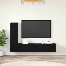 vidaXL Fali TV Szekrény Falra szerelhető 4 pcs Musta tammi Faanyag bútor