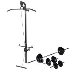 vidaXL falra szerelhető edzőtorony súlyzókészlettel 30,5 kg kézisúlyzó