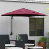 vidaXL Falra Szerelhető Kerti Napernyő LED-del Burgundi Vörös 248 cm