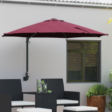 vidaXL Falra Szerelhető Kerti Napernyő LED-del Burgundi Vörös 248 cm kerti bútor