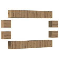 vidaXL falra szerelhető TV szekrények 8 db Artisan Oak Engineered Wood (3328952) bútor