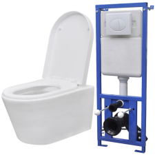 vidaXL falra szerelhető WC rejtett öblítőtartállyal kerámia fehér fürdőkellék