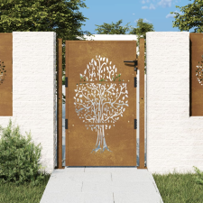vidaXL famintás corten acél kerti kapu 105 x 130 cm kerti bútor