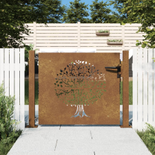 vidaXL famintás corten acél kerti kapu 105 x 80 cm kerti bútor