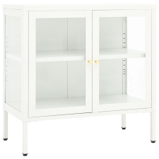 vidaXL fehér acél és üveg tálalószekrény 70 x 35 x 70 cm (336065) bútor