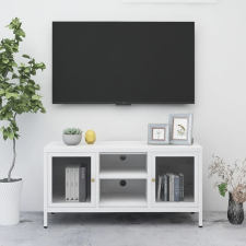 vidaXL fehér acél és üveg TV-szekrény 105 x 35 x 52 cm bútor