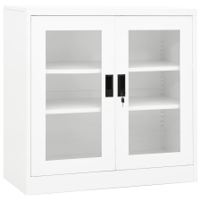 vidaXL fehér acél irodai szekrény 90 x 40 x 90 cm irattároló szekrény
