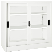 vidaXL fehér acél tolóajtós szekrény 90 x 40 x 90 cm bútor
