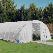 vidaXL fehér acélvázas melegház 80 m² 20x4x2 m kerti tárolás