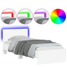 vidaXL fehér ágykeret fejtámlával és LED-világítással 90 x 190 cm (838834) ágy és ágykellék