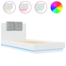 vidaXL fehér ágykeret fejtámlával és LED-világítással 90 x 200 cm (3210031) ágy és ágykellék